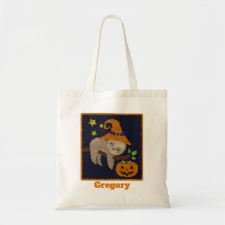 Tote Bag Halloween Sloth Trick ou Treat Citrouille Pail
