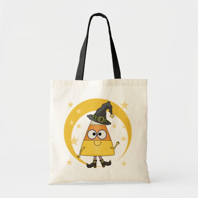 Tote Bag Halloween sorcière de maïs de bonbons (Devant)
