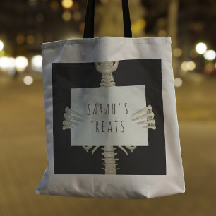 Tote Bag Halloween Squelette de squelette ou traitement per