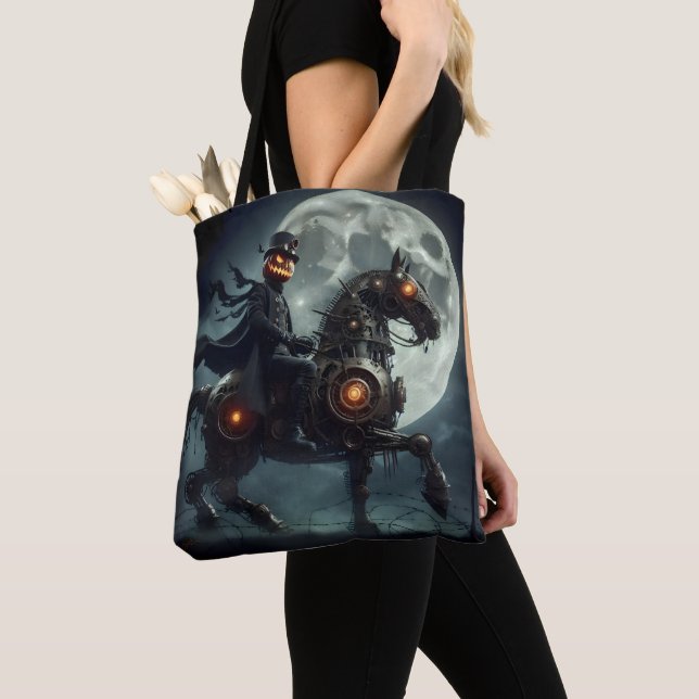 Tote Bag Halloween Steampunk Horseman sans tête (De près)
