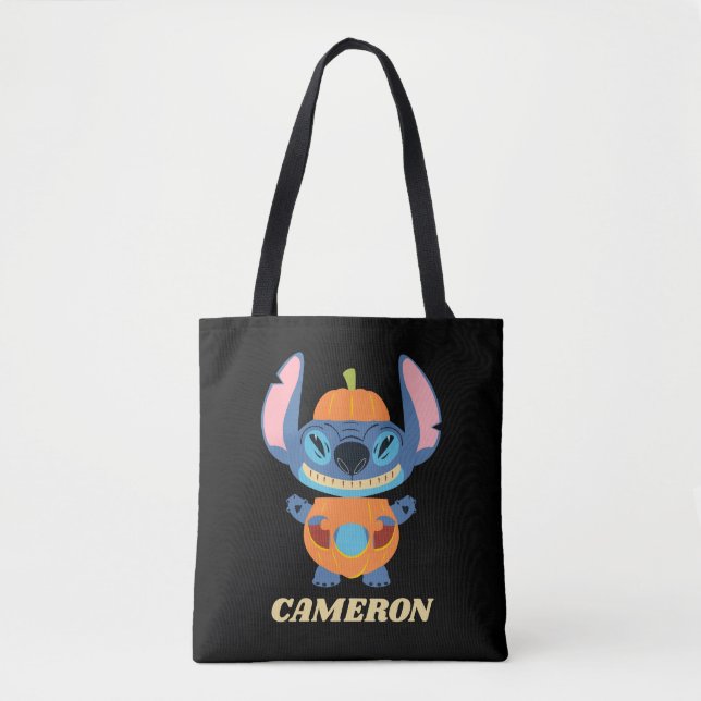 Tote Bag Halloween Stitch Citrouille (Devant)