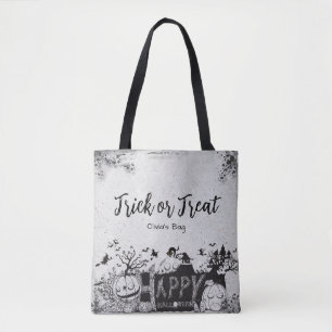 Tote Bag Halloween "Trick or Treat" avec le nom