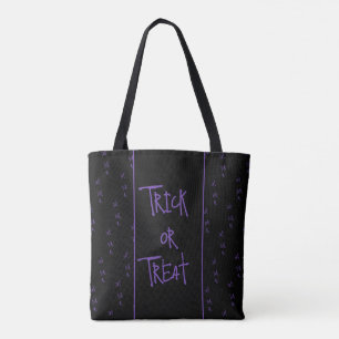 Tote Bag Halloween trick or treat violet et noir