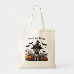 Tote Bag Halloween Trick ou traiter le chien dans un Casque