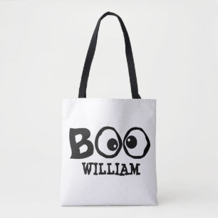 Tote Bag Halloween Trick Ou Treat Simple Whimsical Cute Boo