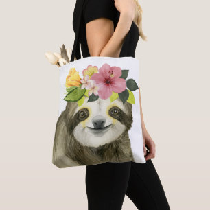 Tote Bag Halo tropical   Sweet Sloth