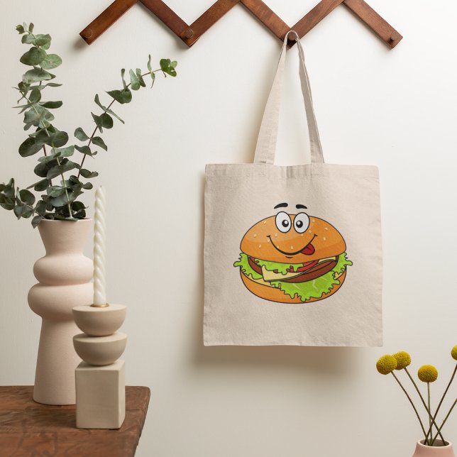 Tote Bag Hamburger Savoureux À Visage (Créateur téléchargé)