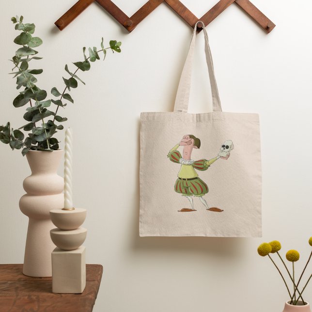 Tote Bag Hamlet Shakespeare Acteur Drôle Tenant un Crâne (Créateur téléchargé)
