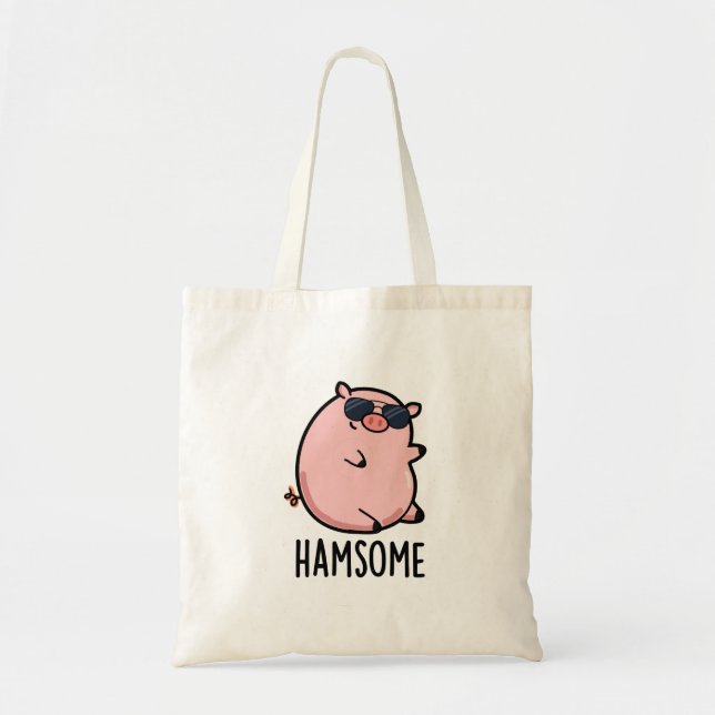 Tote Bag Hamsome Funny Pig Pun (Devant)