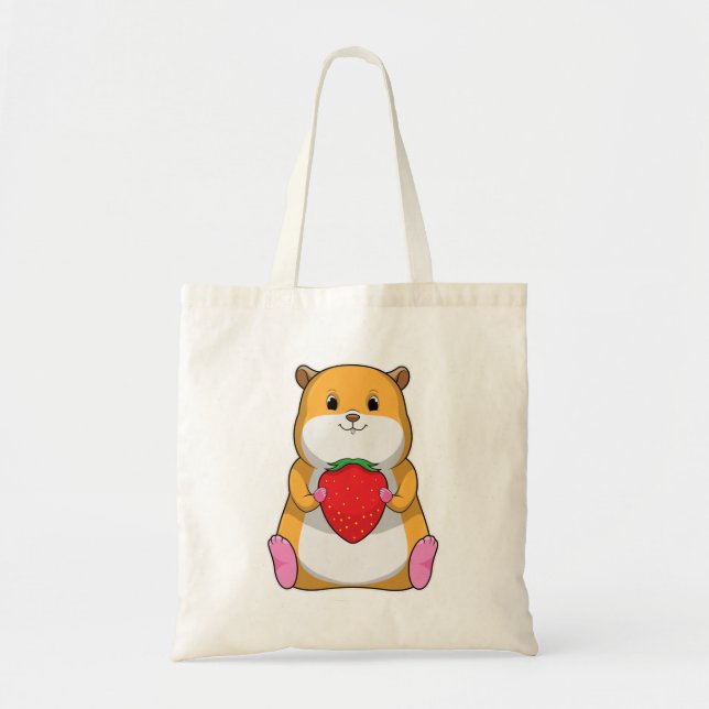Tote Bag Hamster aux fraises (Devant)