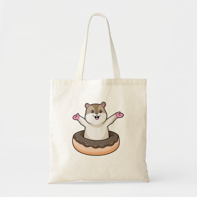 Tote Bag Hamster avec de l'âne au chocolat (Devant)