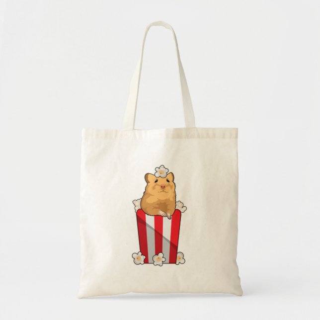 Tote Bag Hamster avec Popcorn (Devant)