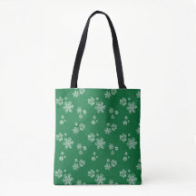 Handmade Snowflake Flurries - Bright Green & White