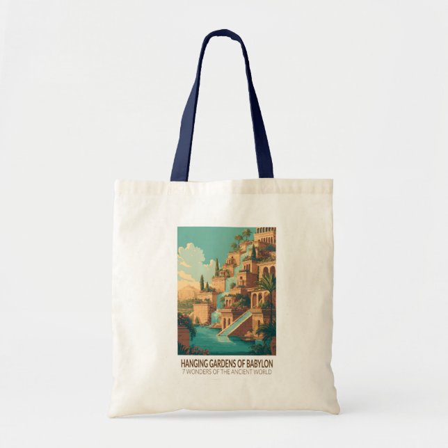 Tote Bag Hanging Gardens of Babylon 7 Wonders of the World (Devant)