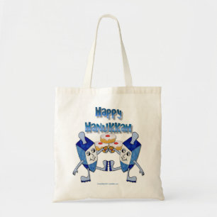 Tote Bag Hanoukka Dancing Dreidels et Jelly Doughnut