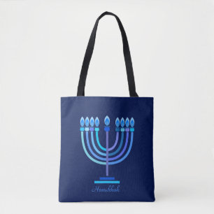 Tote Bag Hanukkiah Happy Hanoukka Juive Fête Menorah