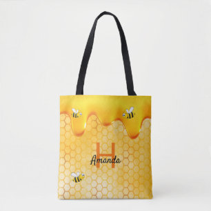 Tote Bag Happy Bumble abeilles miel nom goutte à goutte