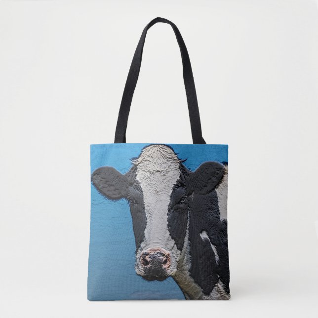Tote Bag Happy Cow Portrait (Devant)