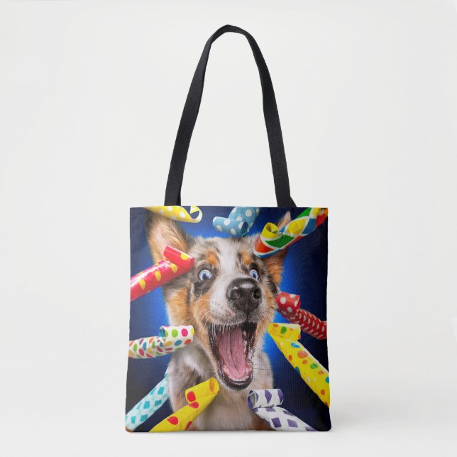 Tote Bag Happy Dog Party Blowers (Devant)