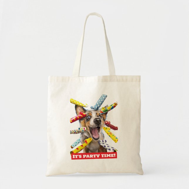 Tote Bag Happy Dog Party Blowers (Devant)
