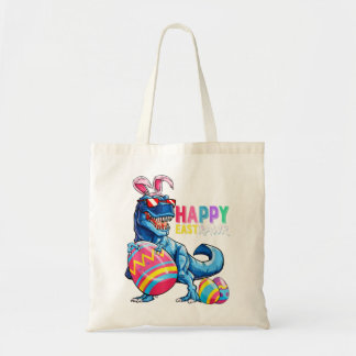 Tote Bag Happy Eastrawr T Rex Dinosaur Easter Bunny Egg Cos