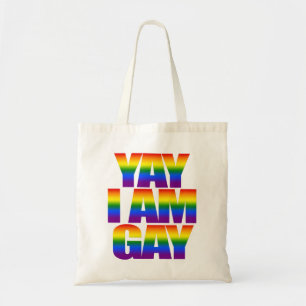 Tote Bag Happy Gay Love Rainbow Flag Couleurs Texte LGBT Pr