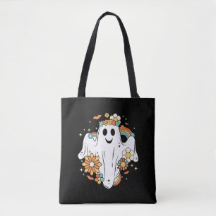 Tote Bag Happy Ghost Retro Hippie Vibe