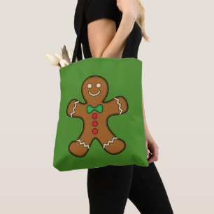 Tote Bag Happy Gingerbread Man