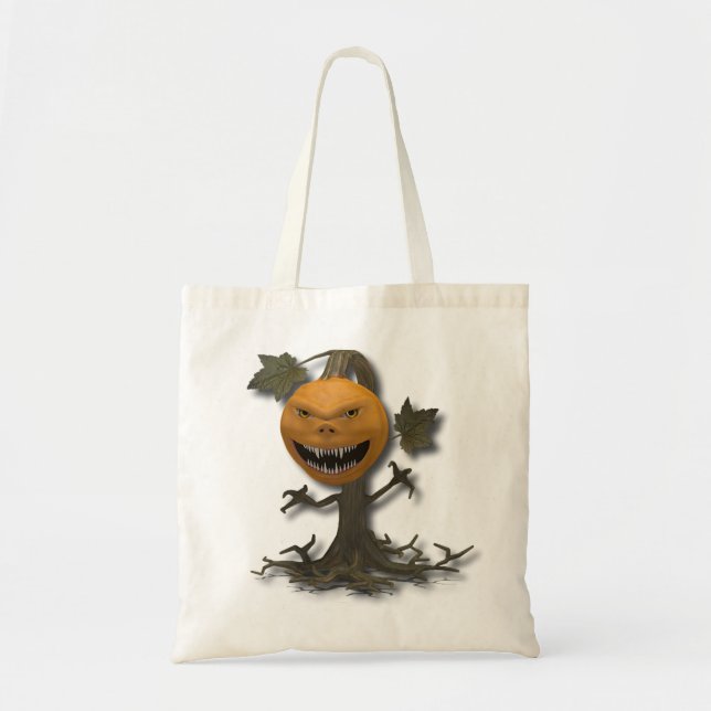 Tote Bag Happy Halloween Citrouille Tree (Devant)