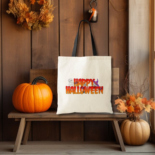Tote Bag Happy Halloween Graphic (Créateur téléchargé)