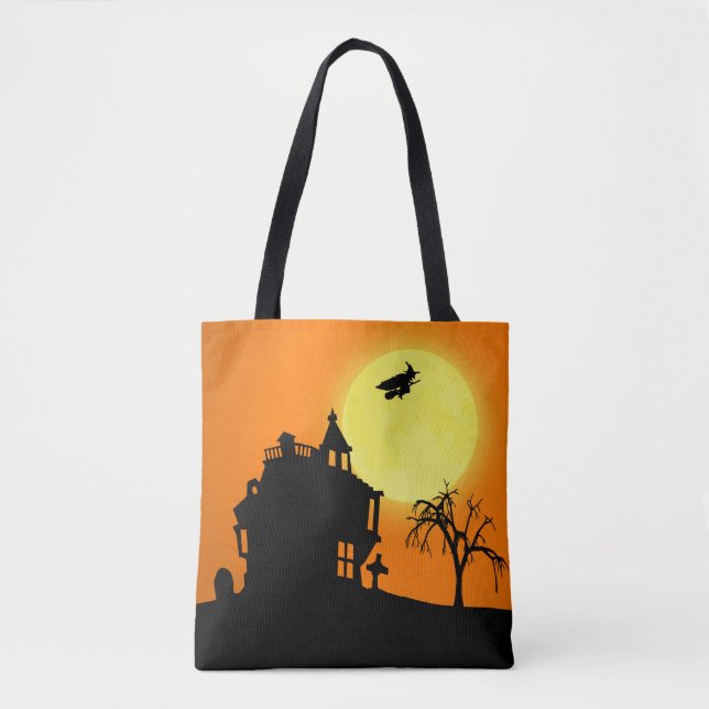 Tote Bag Happy Halloween Silhouette paysage (Devant)