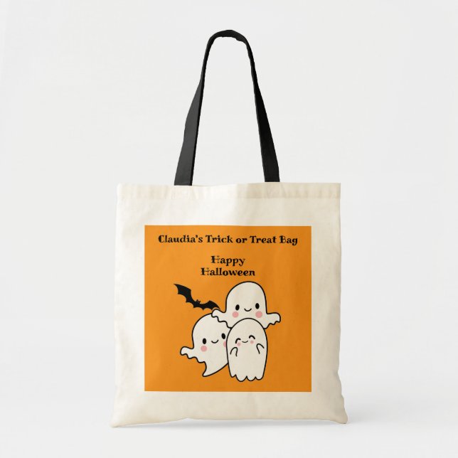 Tote Bag Happy Halloween TRICK ou TREAT Personnaliser (Devant)