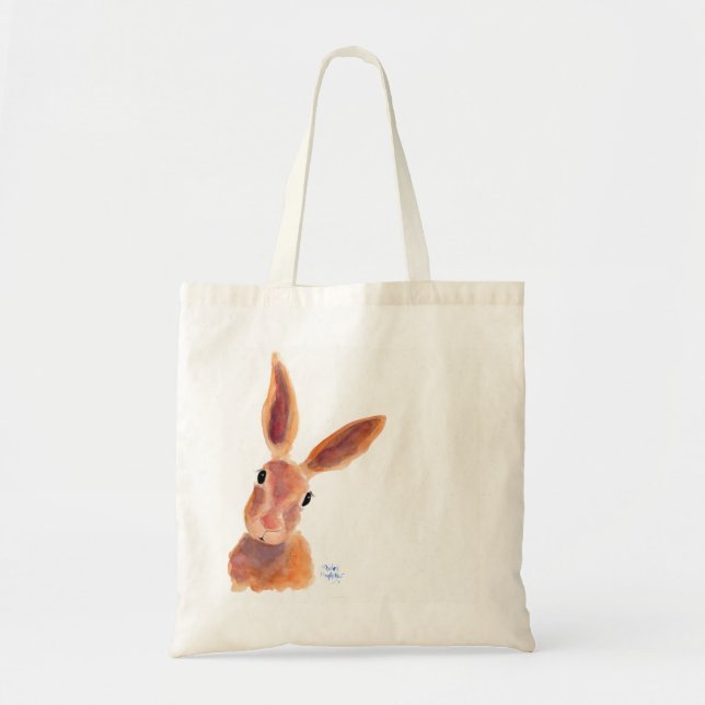 Tote Bag Happy Hare ' Jim Jam' par Shirley MacArthur (Devant)