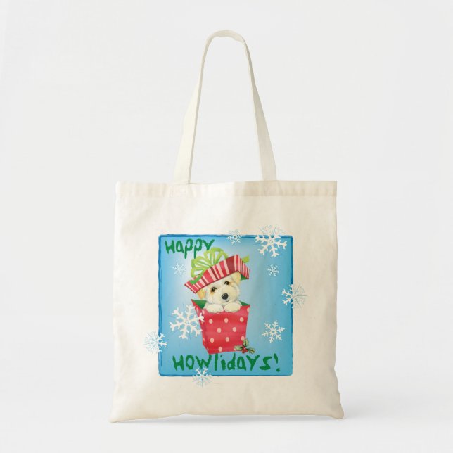 Tote Bag Happy Howliday Coton (Devant)