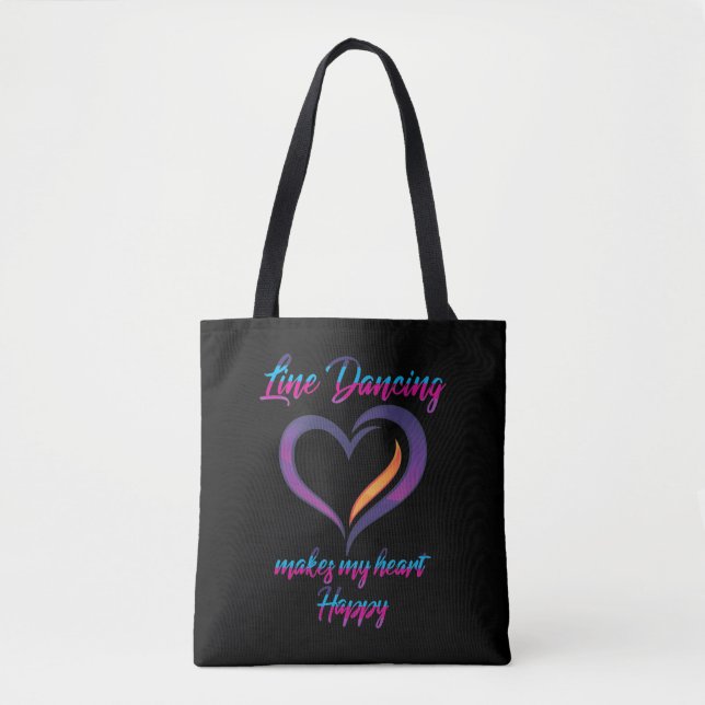 Tote Bag Happy Line Dancing Love Country Line Dancer (Devant)