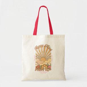 Tote Bag Happy Mind Happy Life Hippy Groovy Vibes