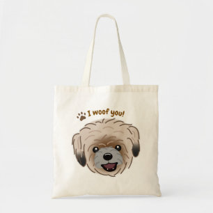 Tote Bag Happy Shih Tzu Amoureux des chiens I Woof You Paws