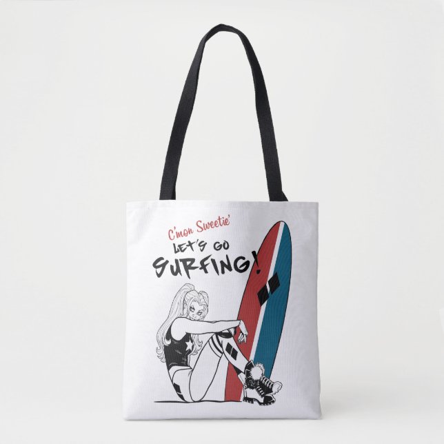 Tote Bag Harley Quinn - Allons surfer (Devant)