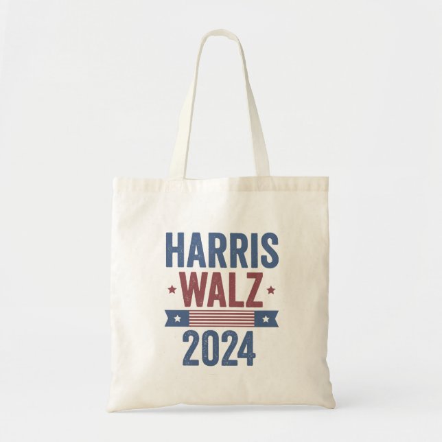 Tote Bag Harris Walz 2024 Election Kamala Tim Waltz America (Devant)