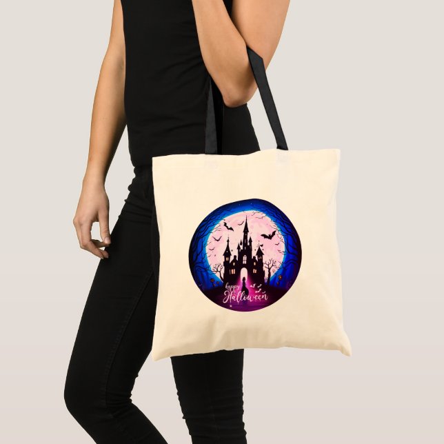 Tote Bag Hauné Château Happy Halloween Déplaisant (Devant (produit))