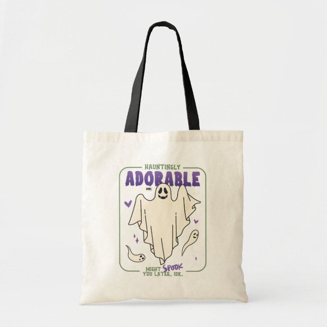Tote Bag Hauntingly adorable Funny Halloween les paroles de (Devant)