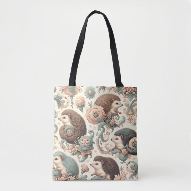 Tote Bag Haven de Hérisson Whimsical : Floral victorien (Devant)