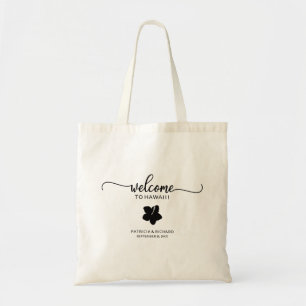 Tote Bag Hawaii Mariage Bienvenue Fleur d'Hibiscus Tropical
