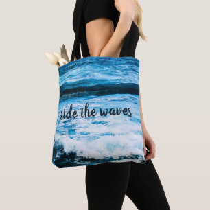 Tote Bag Hawaii Turquoise Ocean Photo Ride the Waves Citati