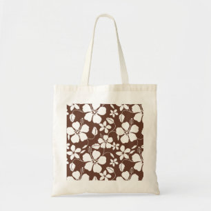 TOTE BAG HAWAIIAN HULA (HIBISCUS) BROWN