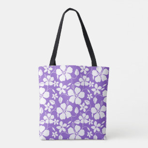 TOTE BAG HAWAIIAN HULA (HIBISCUS) LUMIÈRE PURPLE