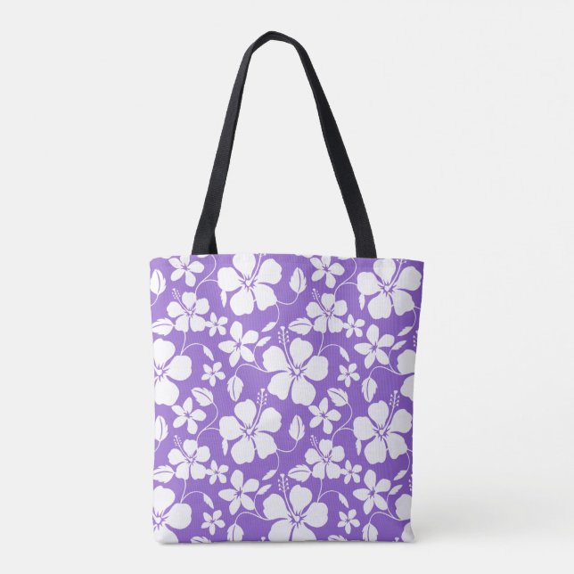 TOTE BAG HAWAIIAN HULA (HIBISCUS) LUMIÈRE PURPLE (Dos)
