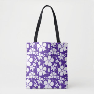 TOTE BAG HAWAIIAN HULA (HIBISCUS) PURPLE