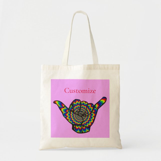 Tote Bag Hawaiian Shaka Psychedelic Thunder_Cove (Devant)