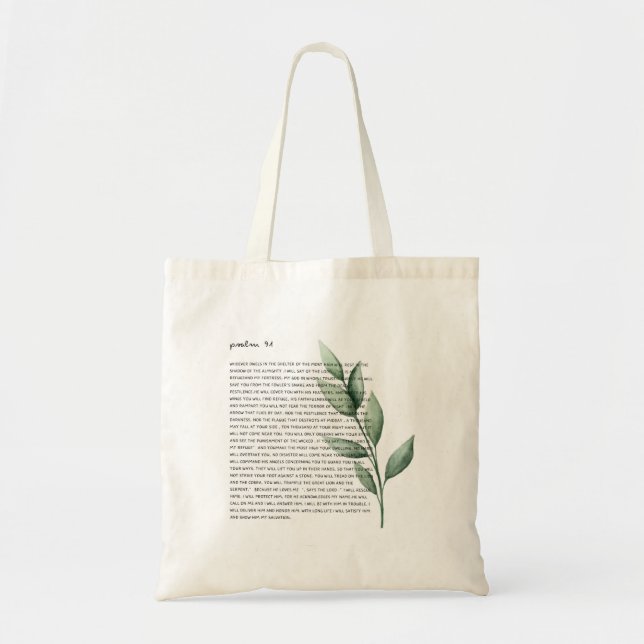 Tote Bag He Will Guard You Psalm 91 Bag (Devant)